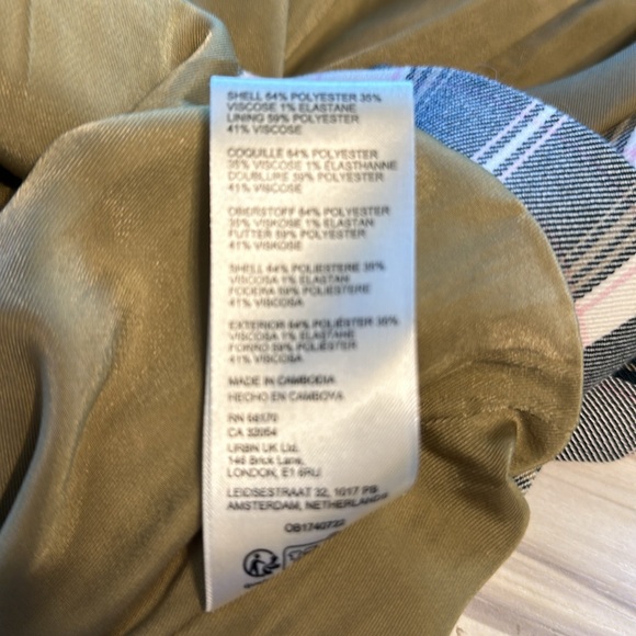 Free People Women’s Freddie Longline Blazer Plaid (Black, White, Grey, Pink) SM - Picture 11 of 14